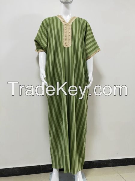 Islamic Mens Maxi Dress Muslim Arab Kaftan Jalabiya By Hengshui