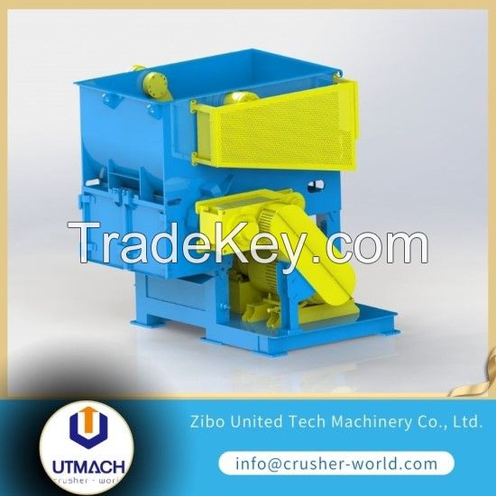 Single Shaft Crusher plastic, tire, metal, wood, cable, coated paper