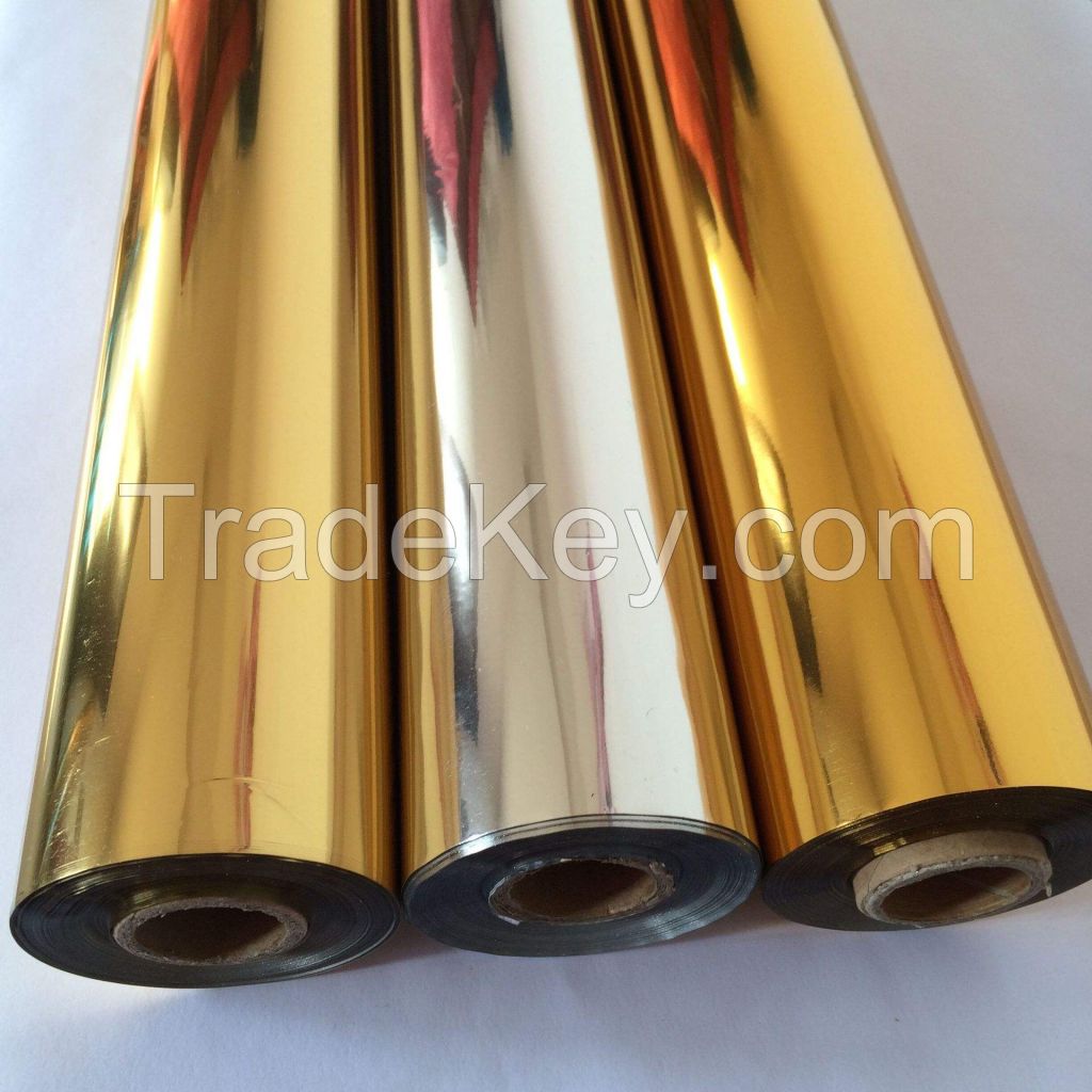 Plastic Application Mirror Gold PET Hot Stamping Foil For ABS Double Color Sheet