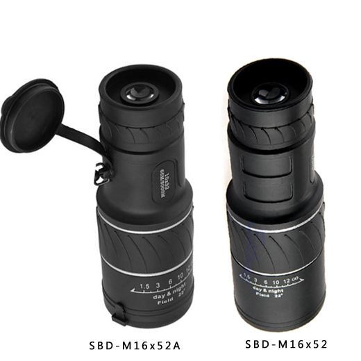 Dual Focus 16x52 Hand Held Hunting Monocular Telescope with Dust Cover