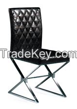 popular and modern PU upholstery dinning chair with stainless steel legs