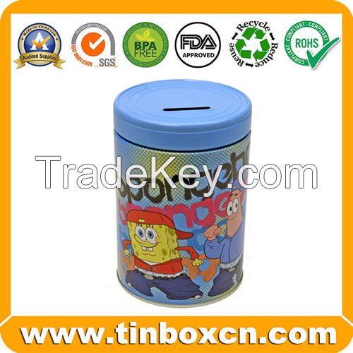 Saving Tin Box, Tin Saving Box, Tin Coin Bank, Tin with Lock