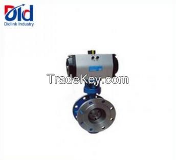 Carbon Steel Pneumatic Or Electric Operated With Mental Seated Grooved Butterfly Valve For Water Oil Or Gas