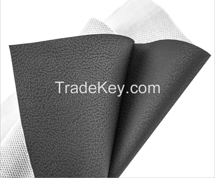 Cheap Cost Auto PVC Leather 0.6-0.8mm Thickness with Mesh Backing