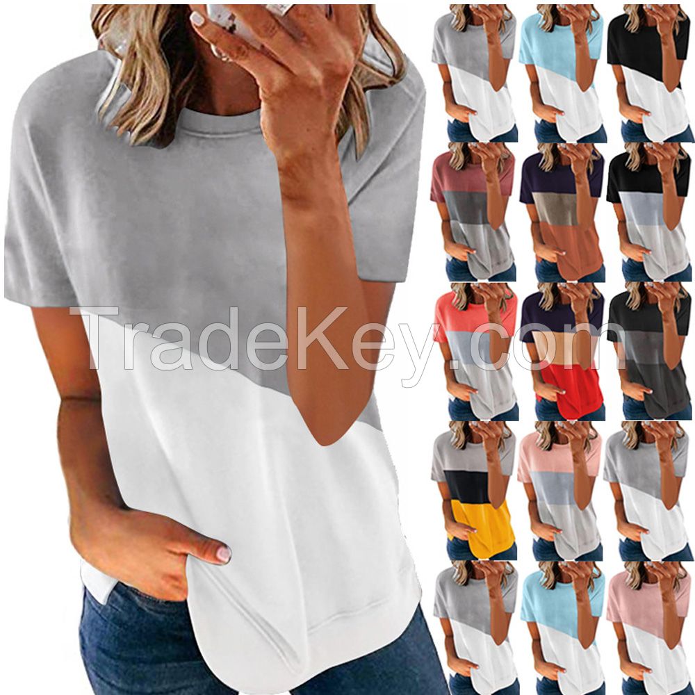 TelSummer Women's Short Sleeves Tops Crewneck Loose Casual T-Shirt