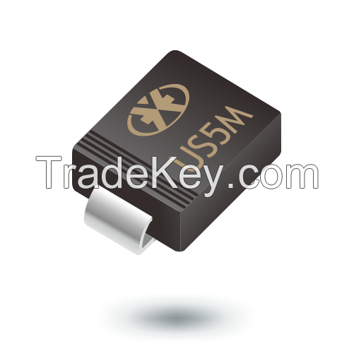 US5M, the surface mount ultra fast rectifiers diode packed by SMC case