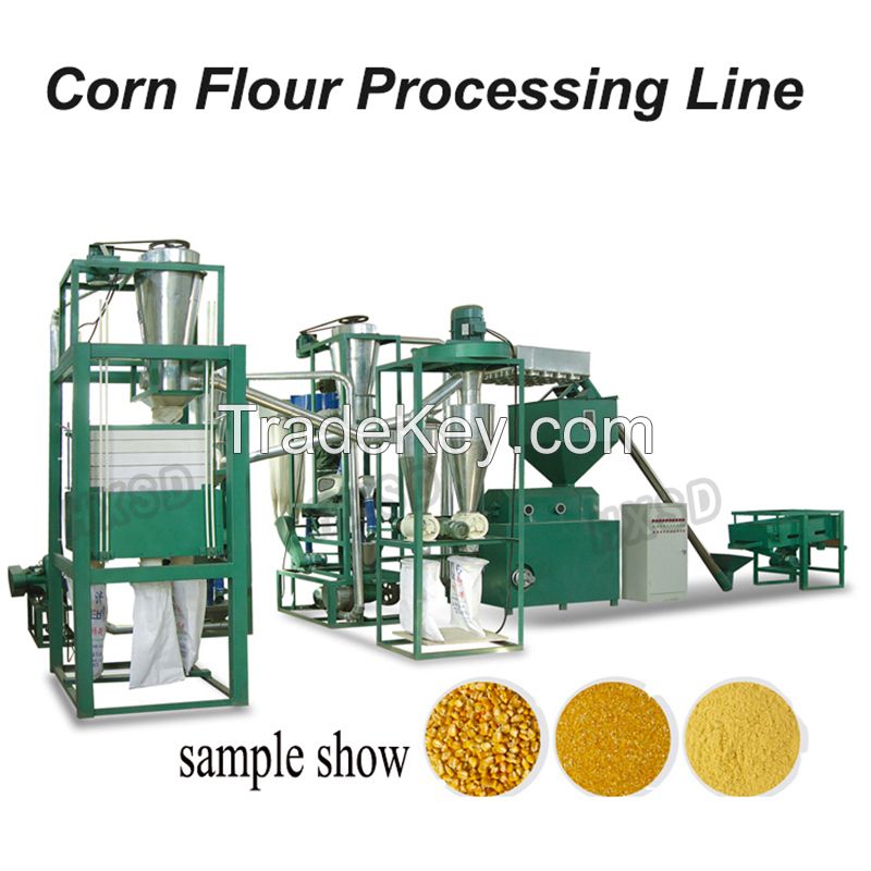 Corn flour, corn grits processing line