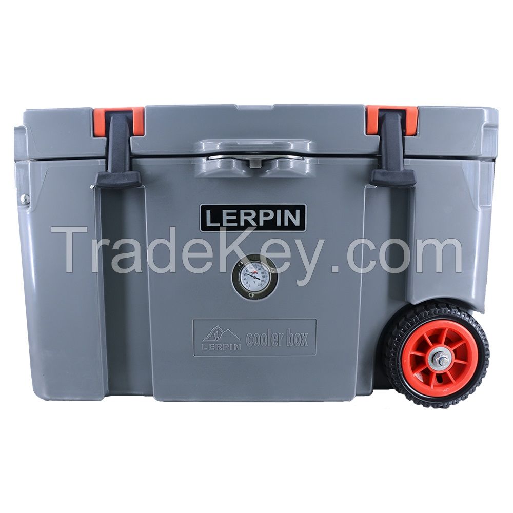 New design 50QT outdoor wheeled trolley cooler ice chest cooler for camping