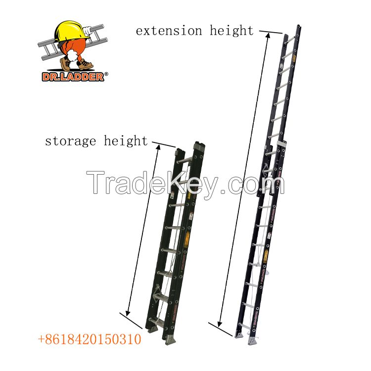 12m Fiberglass Extension Ladder with Handrail