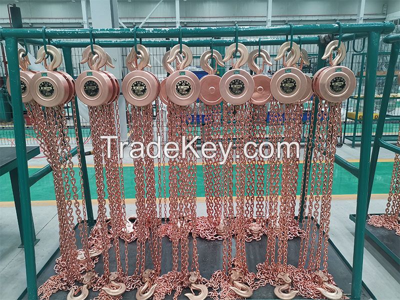 Non-Sparking Lifting Chain Hoist Block Max Cap 20 Ton Copper Beryllium