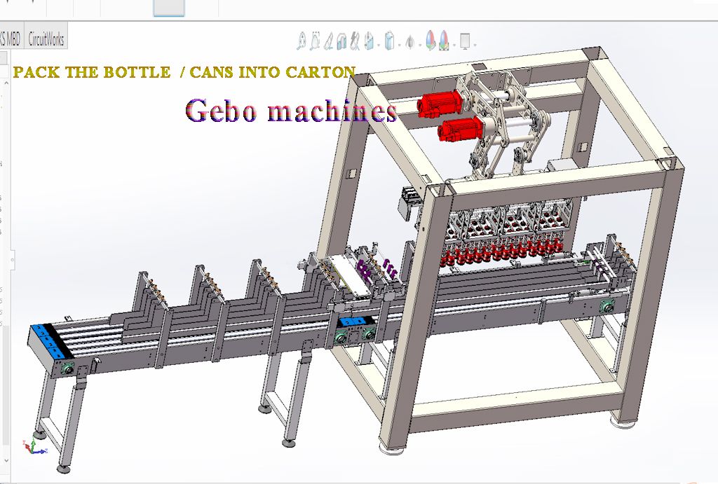 Pick-and-place case packer , carton packing machine, pack into cartons