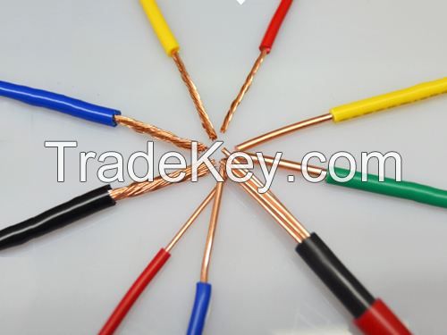 1mm2 1.5mm2 2.5mm2 4mm2 6mm2 copper conductor PVC insulated BVR flexible electric cable wire