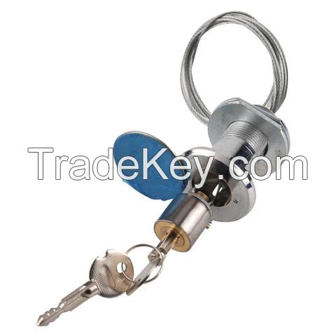 Garage door emergency lock with threaded lock mechanism w/nut installed