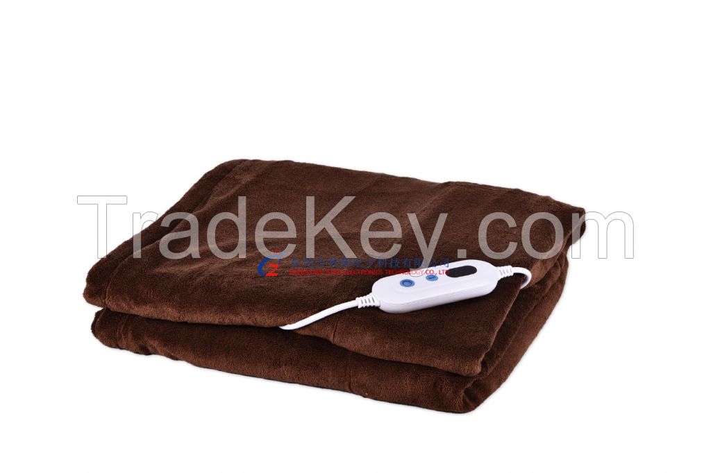 Digital display remote electric heated blanket , Low price electric heated blanket bed heater
