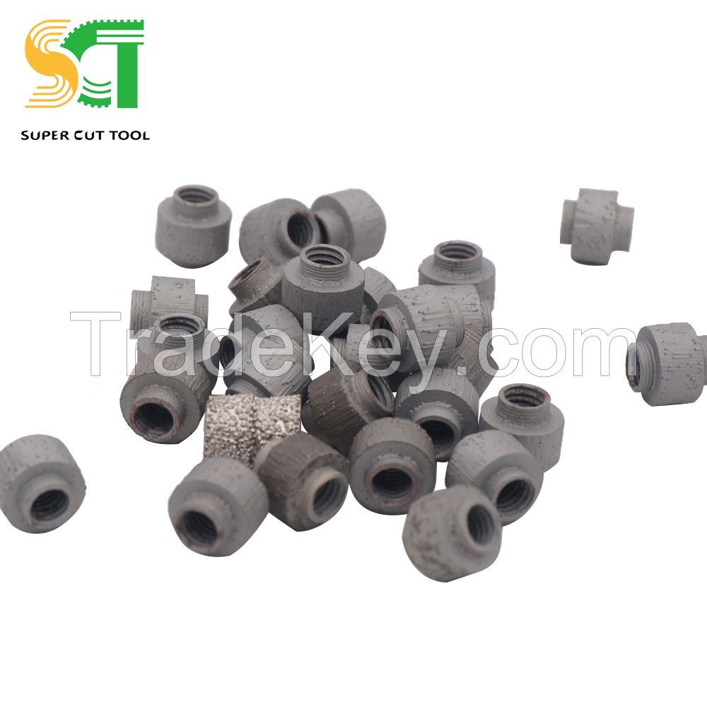 Diamond beads and diamond wire saw for stone industry on wire saw machine