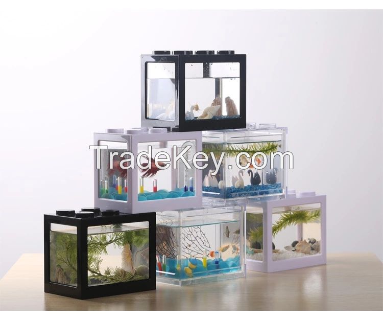 Selling 2020 Hot sale aquarium fish tank with USB LED lighting for christmas gift