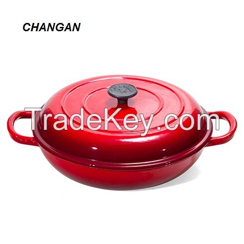 sell cast iron shallow pot;  cast iron braiser pan