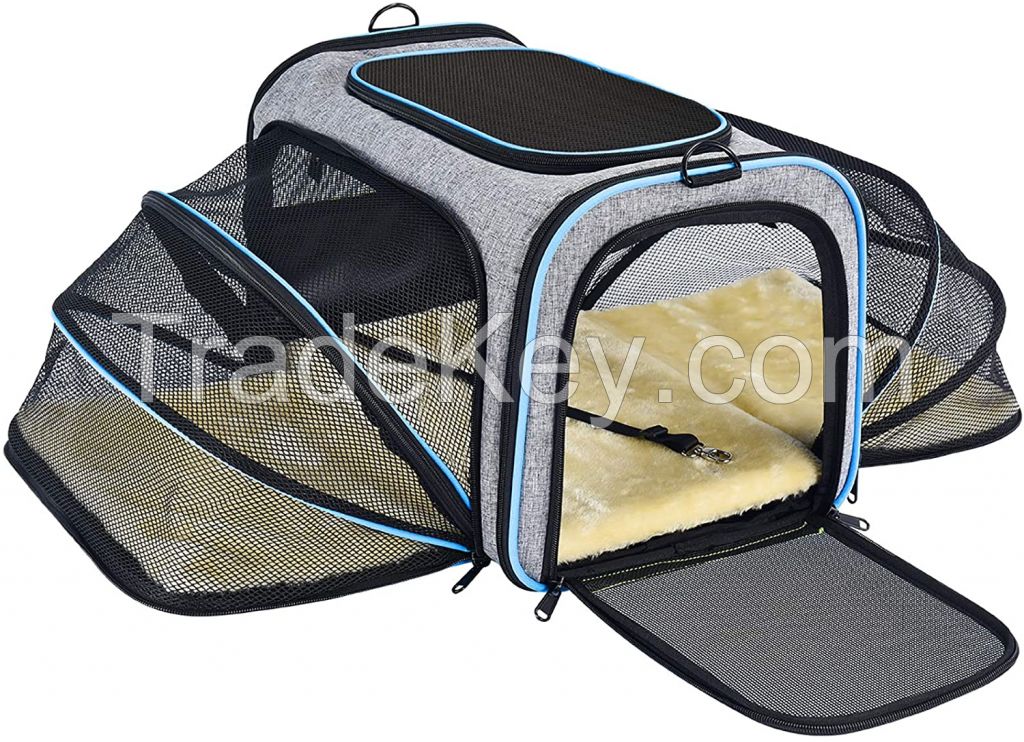 Expandable Foldable Soft-Sided Outdoor Dog Carrier Bag