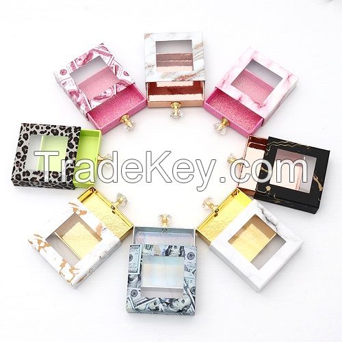 Wholesale Custom Design Private Label Holographic Eyelash Packaging Box Slide Drawer Paper Lashes Boxes