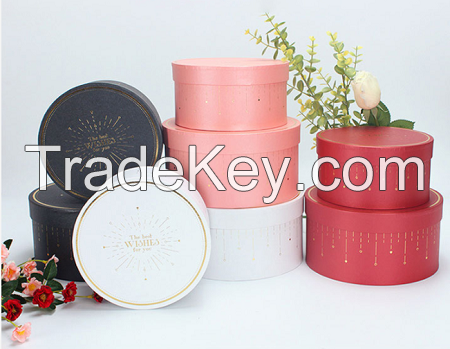 Eco-friendly recyclable cardboard paper tube packaging custom logo round flower box