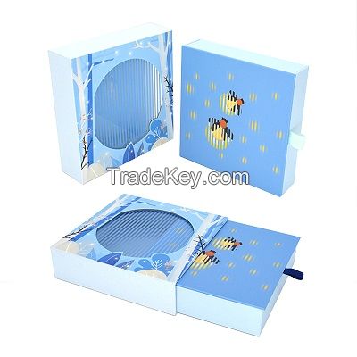 Luxury custom logo printed cardboard drawer jewelry packing necklace packaging paper boxes customized jewelry box