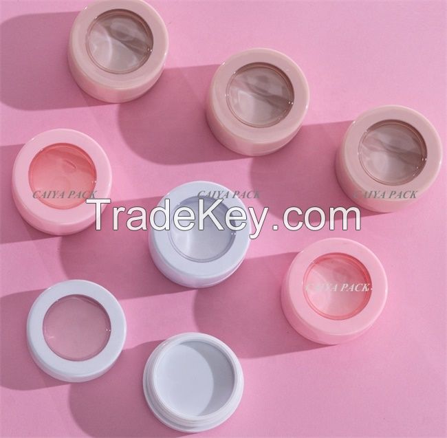 Plastic Empty Round Eyeshadow Case Lip Scrub Container