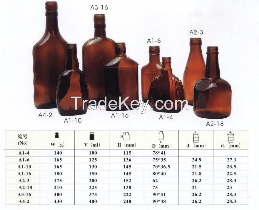 amber glass bottles