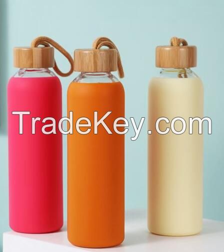 water glass bottles with handle cap