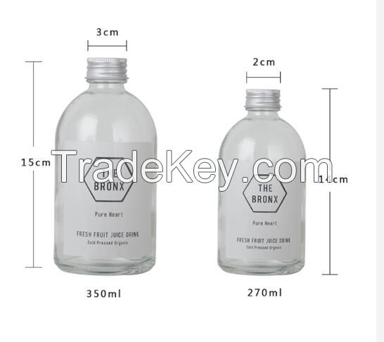 round clear glass bottles