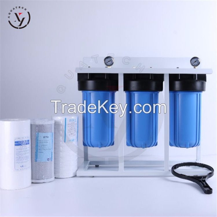 Packaging Customization 3 Stage 10Inch Bb Blue Simple Water Filtration System With Blue Housing