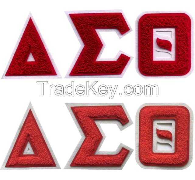 CNL001 greek chenille letters, chenille badges, chenille patches, chenille emblems