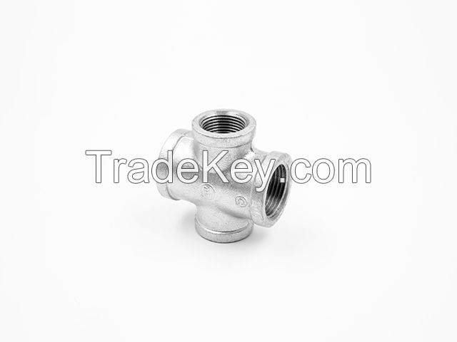 ASTM /BS plumbing malleable iron casting thread pipe fittings cross