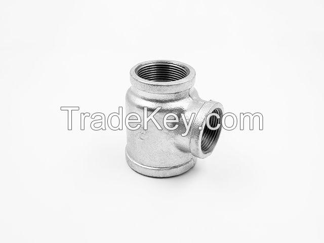 GI Hot dipped galvanized malleable iron casting threaded pipe fittings tee