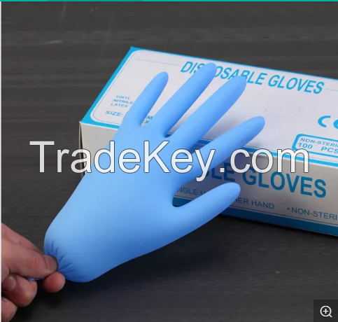 Wholesale Manufacturers Coated Cheap Prices Blue Examination Disposable Black Nitrile Gloves Medical Powder Free
