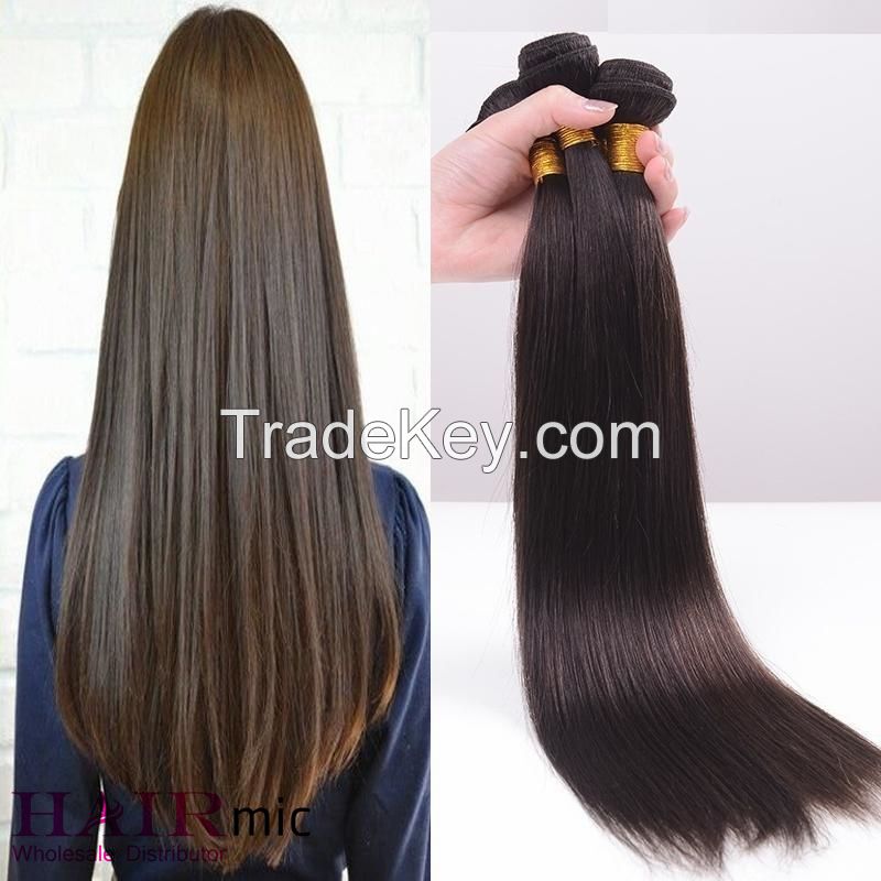 Brown color straight human hair weft hair weaving wholesaler