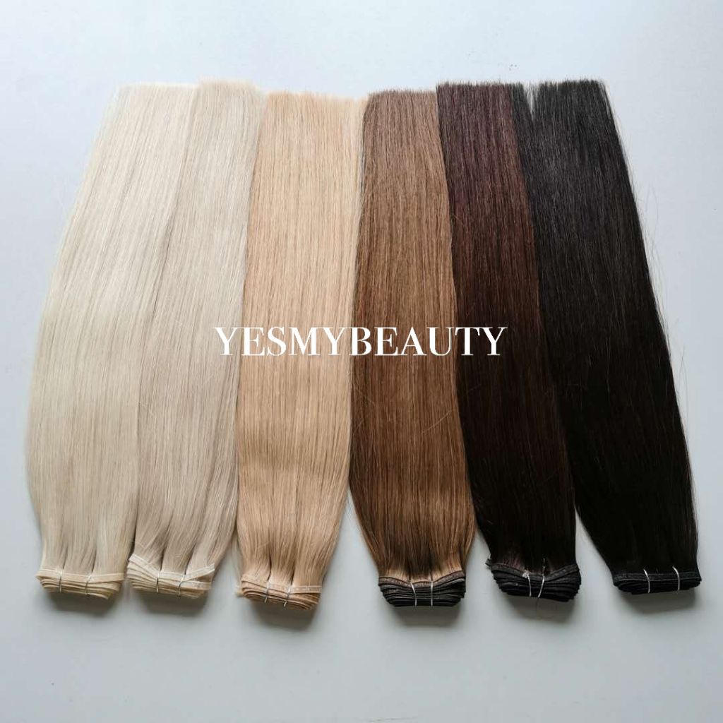 14 to 30 inch flat seamless virgin hair weft high quality health hair extensions