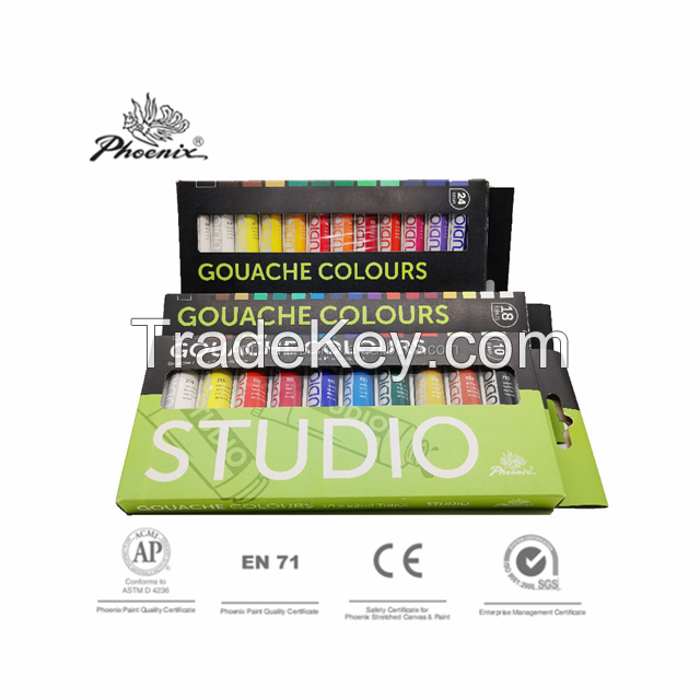 Wholesale Gouache Paint 10 x 22ml art set Phoenix OEM