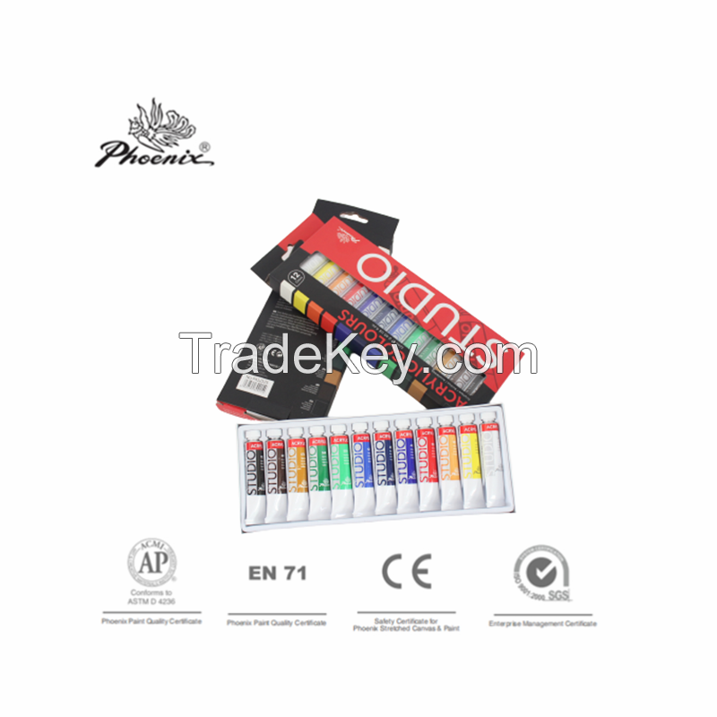 Wholesale Acrylic Paint 12x12ml art set for students and kids