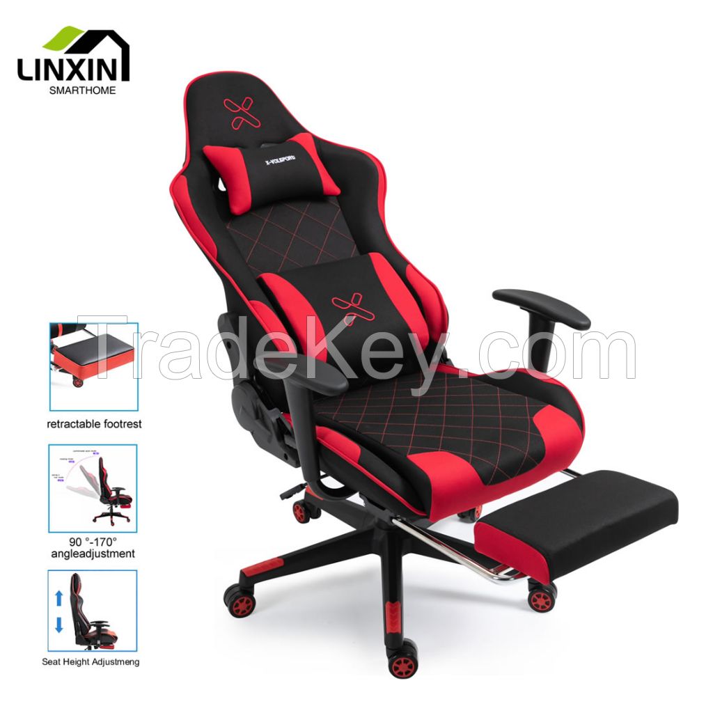 Wholesale Modern Luxury Ergonomic Computer Chaise Cadeira Gamer Armchair White and Black Gaming Chair Throne with Footrest