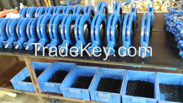 flanged butterfly valve U type double flange
