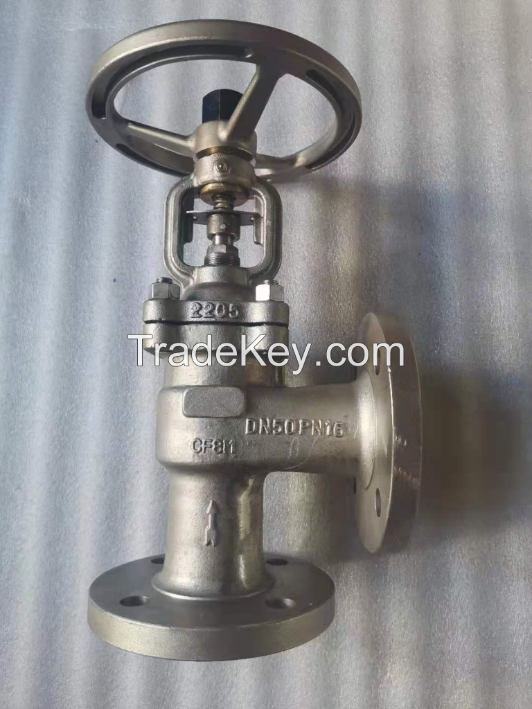 din bellow seal angle valve
