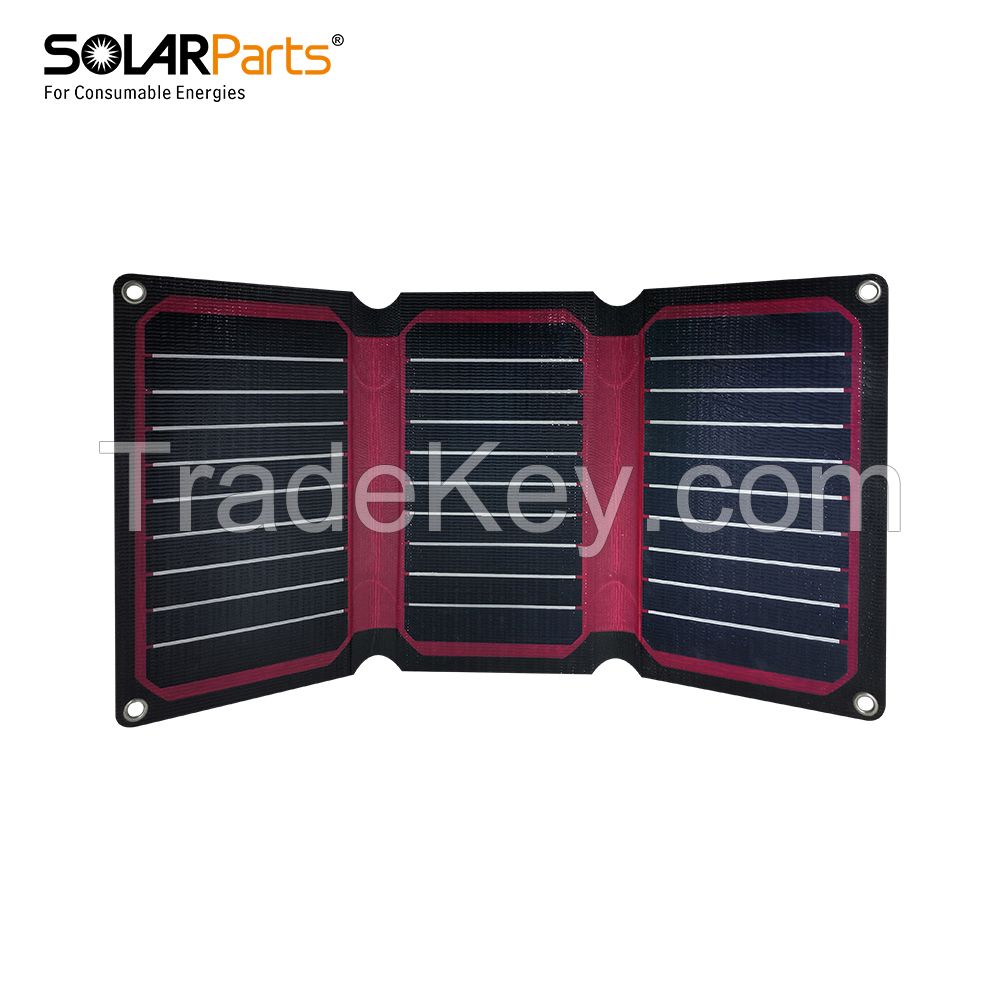 Solarparts 15W/5V Foldable Solar Panel For Mobile Laptop And Charging