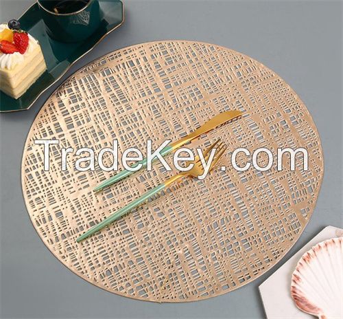 38cm Round Shaped Gold Table Place Mat For Wedding Decoration
