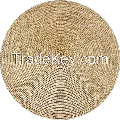 38cm Round Shaped Gold Colored Rattan Table Place Mat For Wedding Decoration