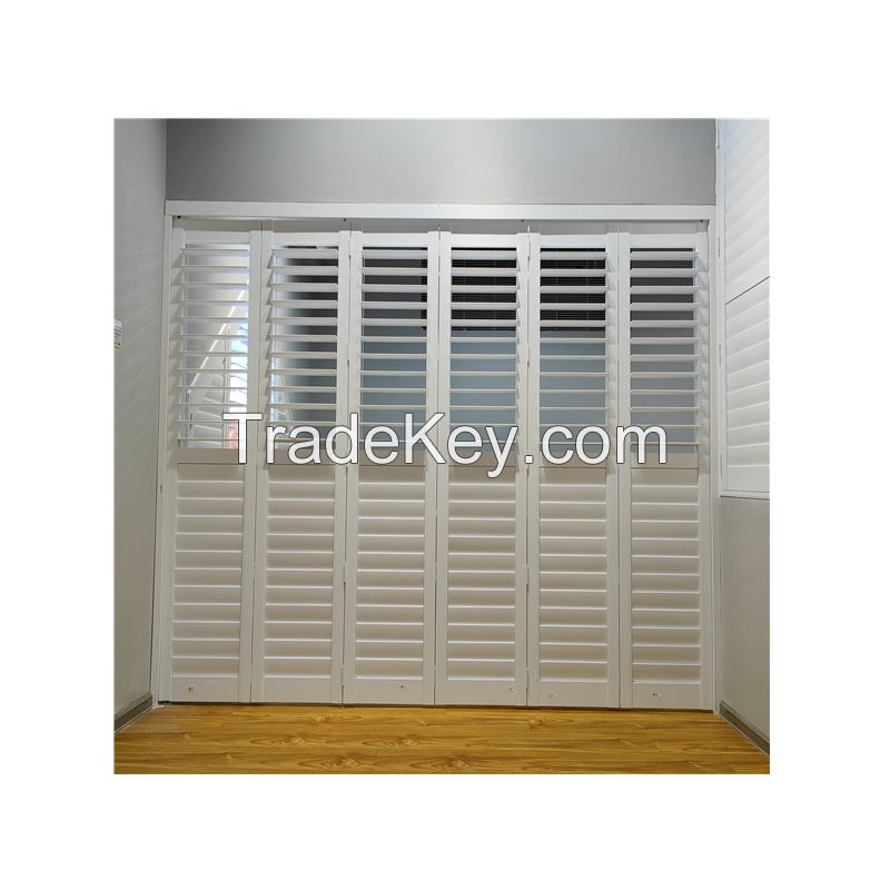 High quality interior plastic shutter PVC finish shutters eyebrow horizontal top shutters