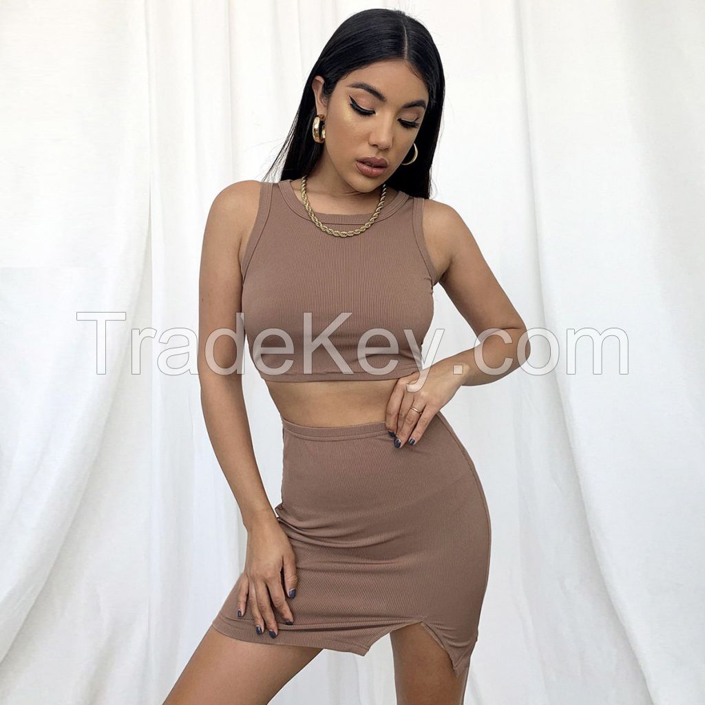 women's sexy two pieces sets tank top and skirts