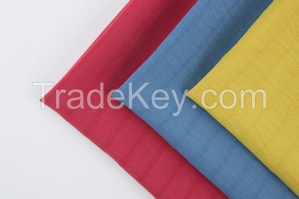 Recycle PET Polyester CEY Plain Dyed Fabric for Garment Clothing Sleeve Dresses Apparels