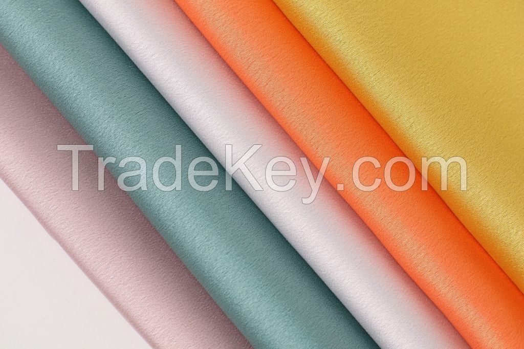 Recycle PET polyester spendax Crepe elastic Satin SILKY Fabric for Nightwear Clothing Garment