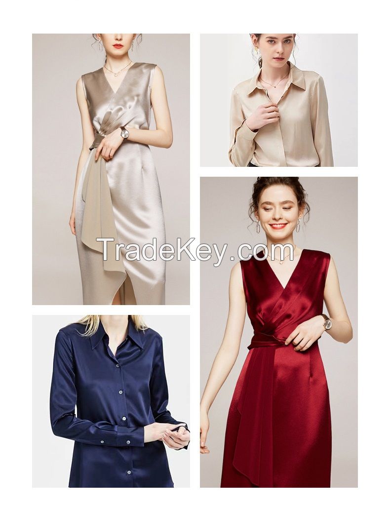 polyester spendax elastic Satin Silky Fabric for Nightwear pajamas Clothing Garment Apparel