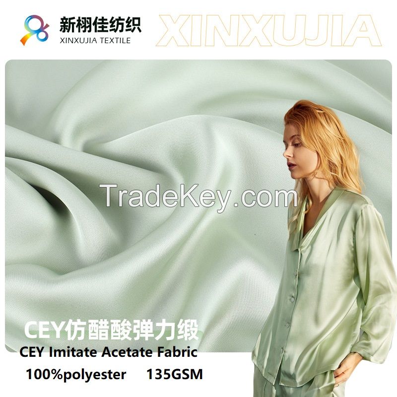 imitate acetate elastic Satin SILKY Fabric for Nightwear dresses shirt Clothing Garment